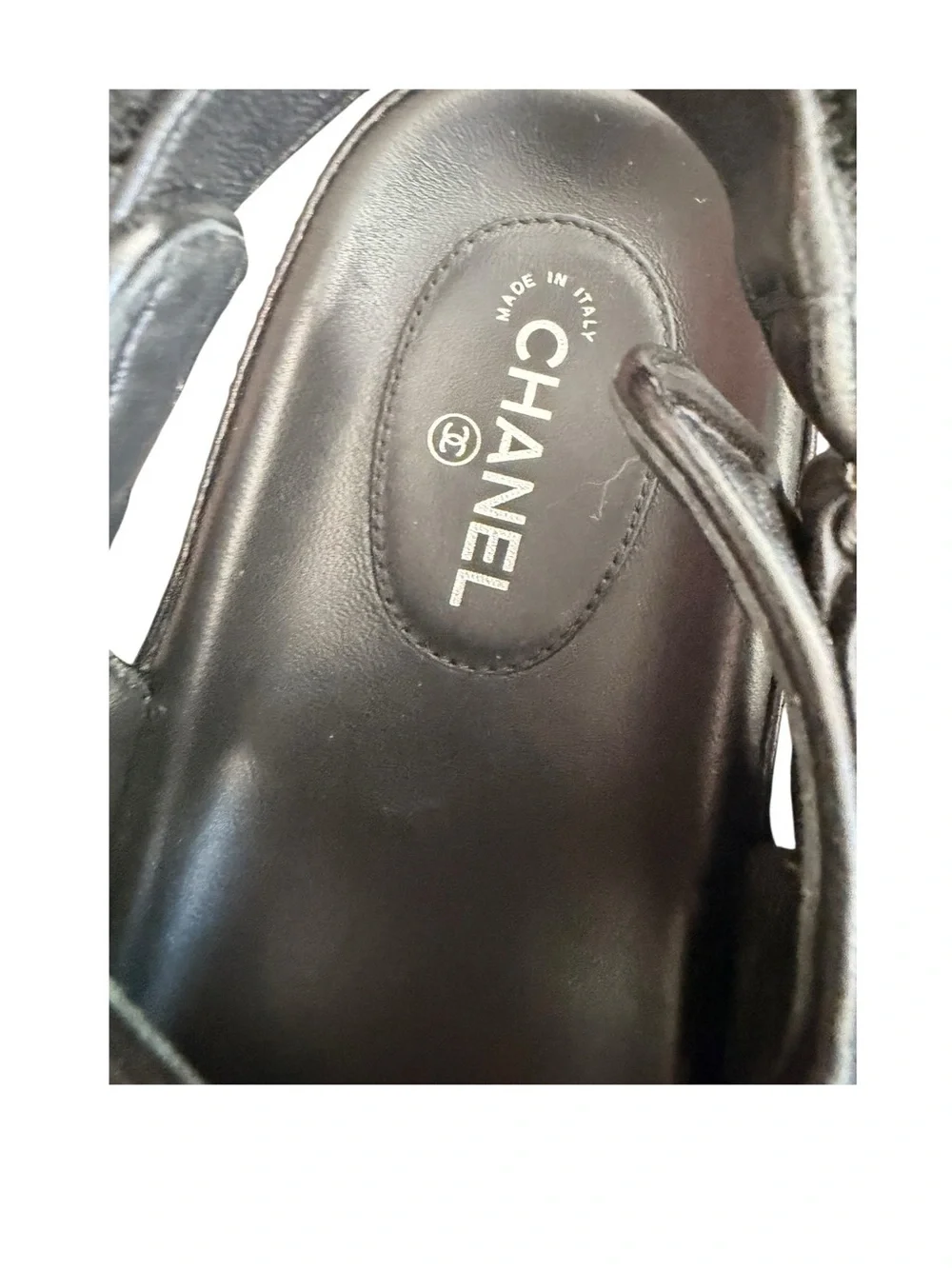 CHANEL Black Quilted Leather Kids Double-Strap Sandals